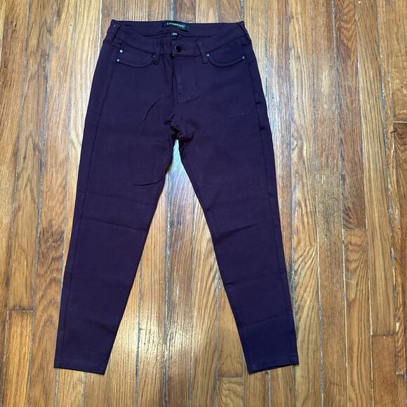Liverpool Los Angeles Skinny Jeans Maroon 6/28 Petite Butter Soft Stretchy - Picture 1 of 8